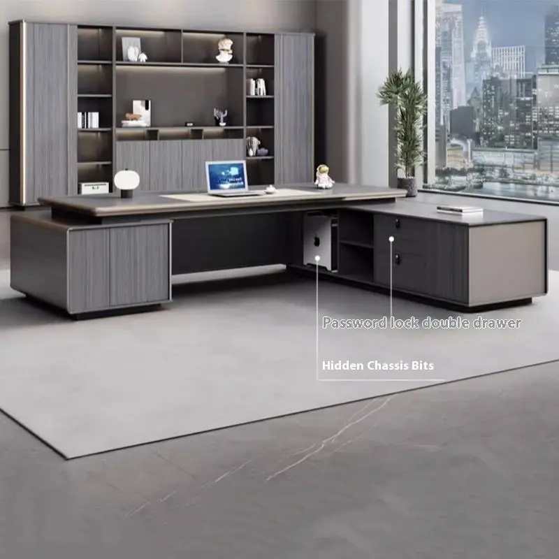 Leadership Modern Luxury Office Executive 2.8m CEO Desk Wooden Business Desk Boss Desk — image 5