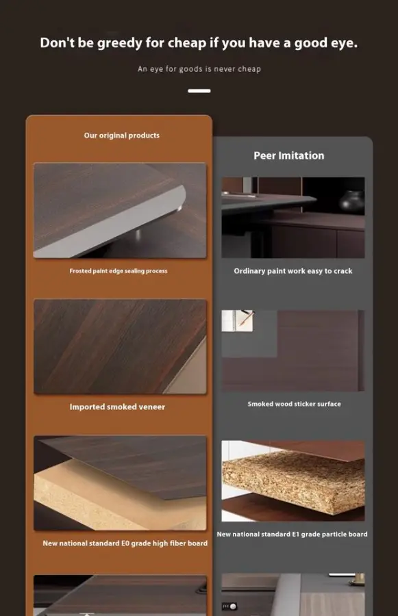 Modern Luxury L-Shaped Executive Office Desk Set CEO Boss Manager Director High-End E0 MDF Wooden Panel Furniture — image 7