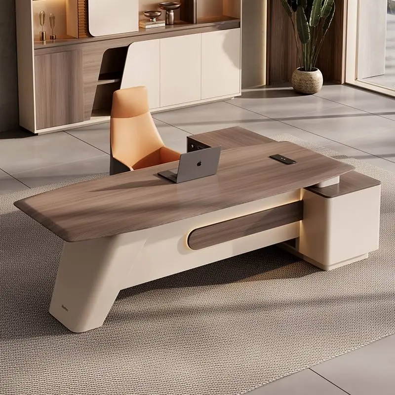 Modern Italian Style Creative Office Furniture Functional High-end Luxury Boss Desk Lightweight CEO Desk — view 1
