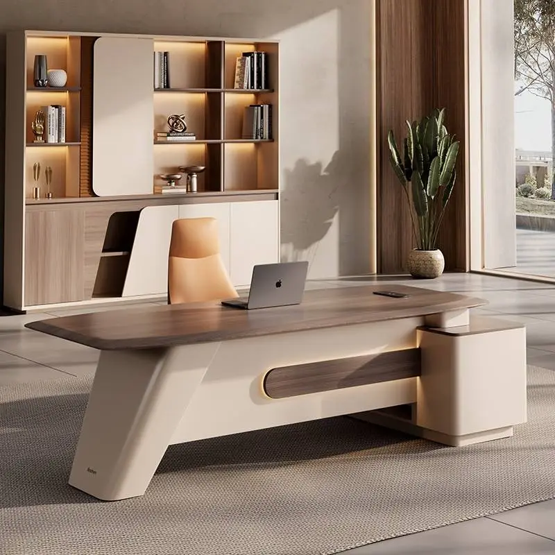 Modern Italian Style Creative Office Furniture Functional High-end Luxury Boss Desk Lightweight CEO Desk — image 4