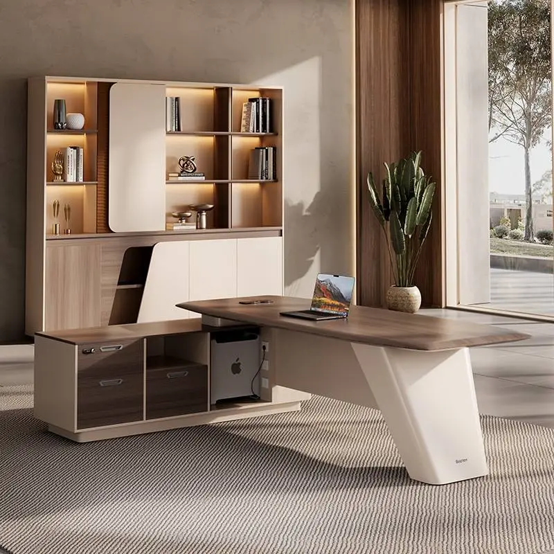 Modern Italian Style Creative Office Furniture Functional High-end Luxury Boss Desk Lightweight CEO Desk — image 5