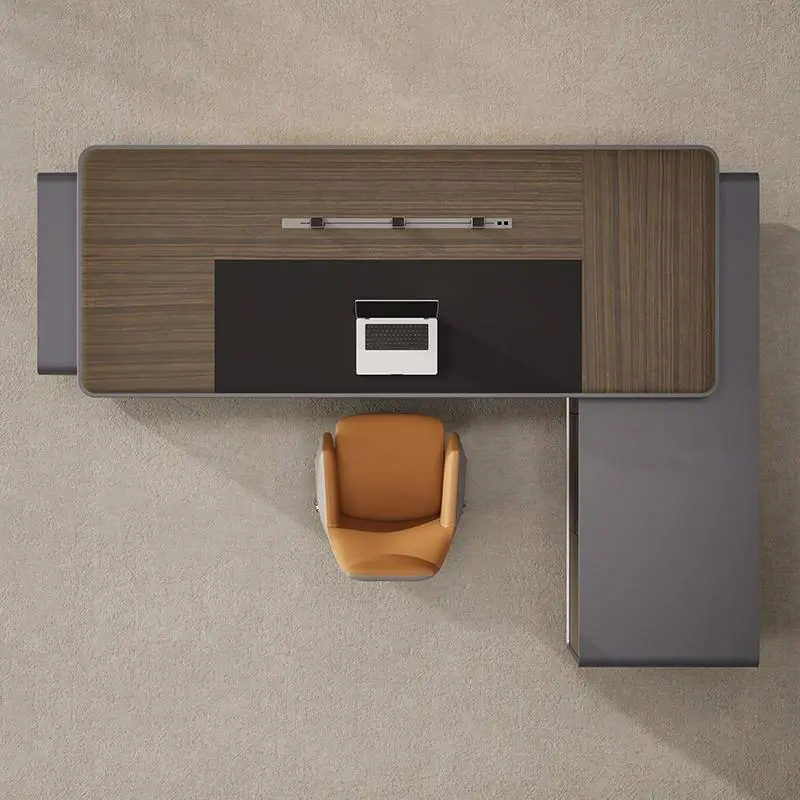 Modern Italian Business Style Wooden Panel Modular Executive Desk with LED Lights Functional High-End Luxury Lightweight Design — image 6