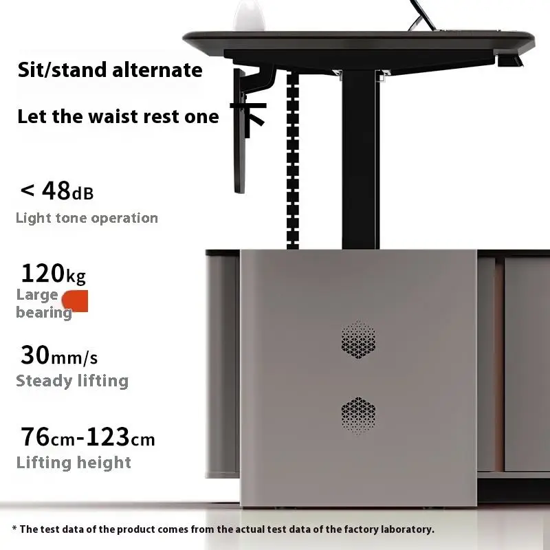 Modern Standing Lift Desk Modular Wooden Panel Creative Office Furniture Powerful High-end Boss Desk with Sideboard Lightweight — image 3