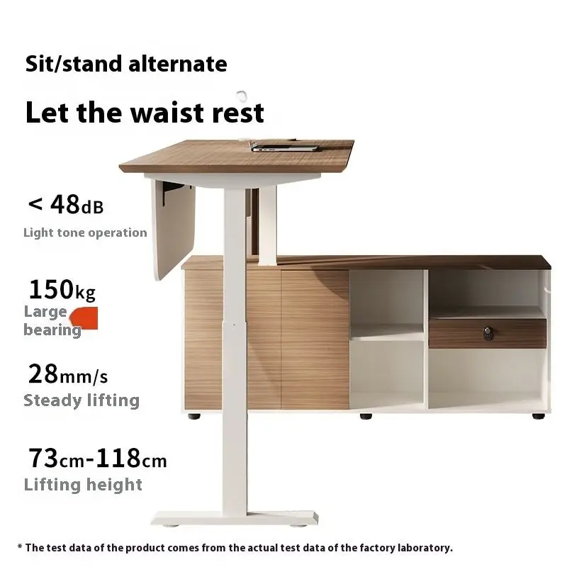 Modern Modular Standing Lift Desk Wooden Panel Design Creative Office Furniture Powerful High-end Boss Desk Sideboard — image 3