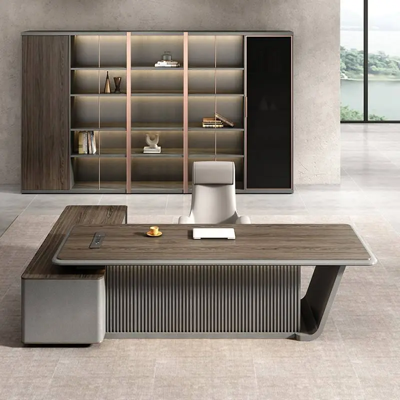 Modern Wooden Modular Luxury High-end Boss Desk for CEO Office-Lightweight Functional Design — image 3