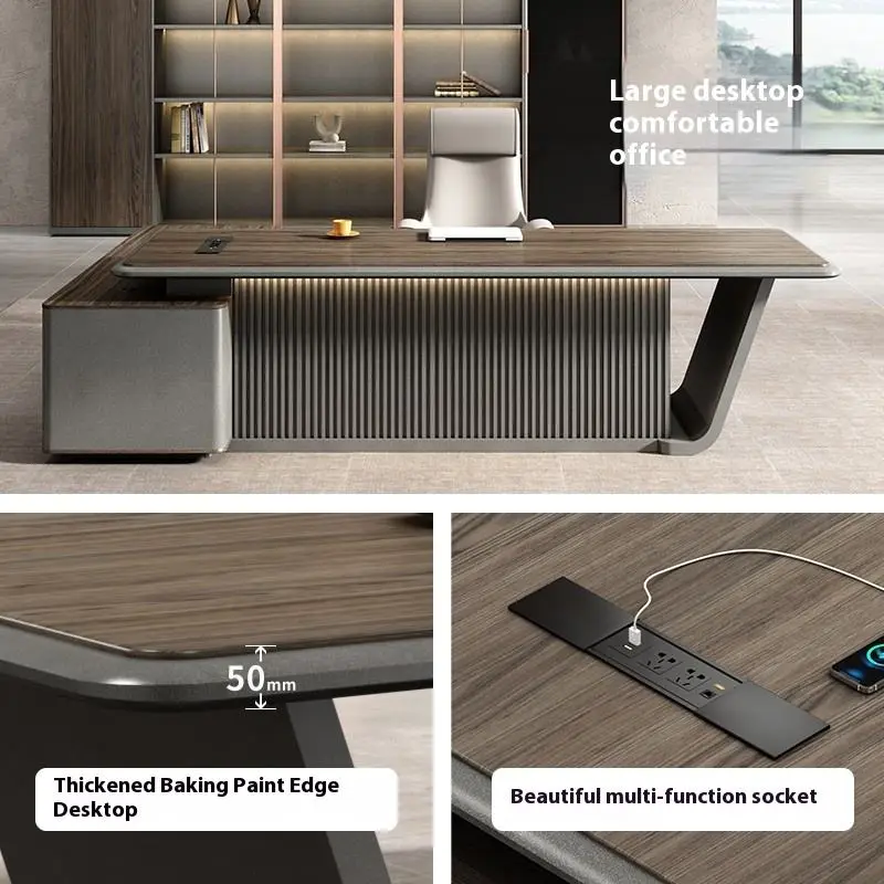 Modern Wooden Modular Luxury High-end Boss Desk for CEO Office-Lightweight Functional Design — image 4