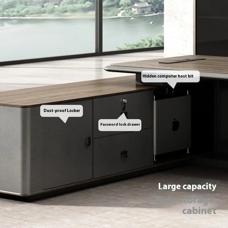 Modern Wooden Modular Luxury High-end Boss Desk for CEO Office-Lightweight Functional Design — image 5