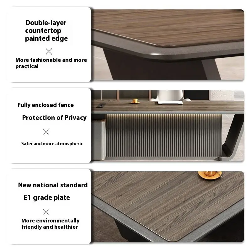 Modern Wooden Modular Luxury High-end Boss Desk for CEO Office-Lightweight Functional Design — image 6