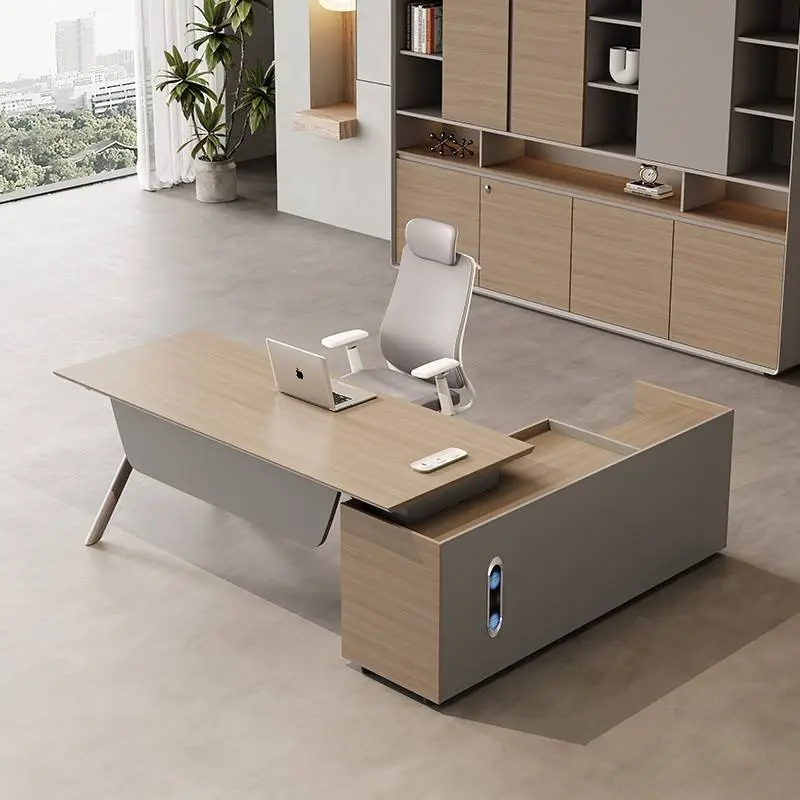 Modern Italian Style High-End Luxury Boss Desk Creative Office Furniture Functional Lightweight CEO Desk Made From Panel Wood — image 4