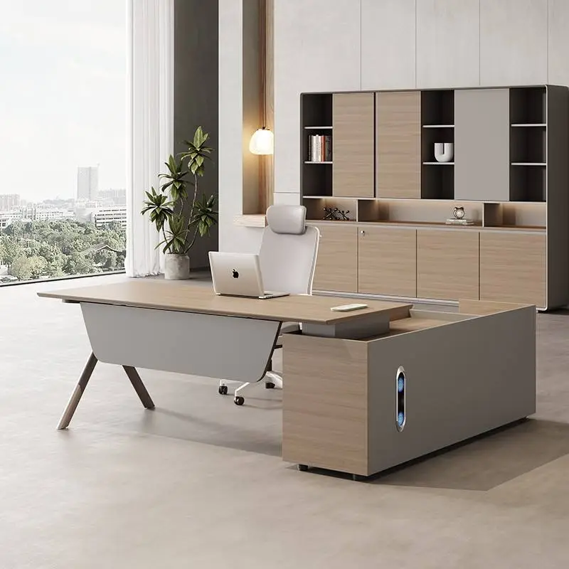 Modern Italian Style High-End Luxury Boss Desk Creative Office Furniture Functional Lightweight CEO Desk Made From Panel Wood — image 6
