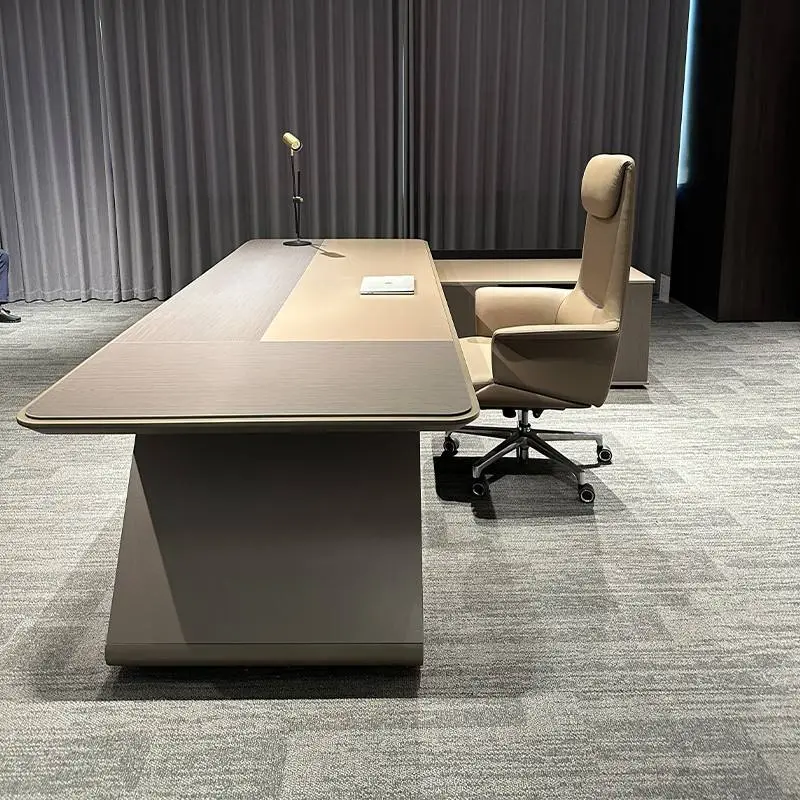Luxury Modern Modular L-Shaped Executive Office Wooden Panel Workstation Desk — image 6