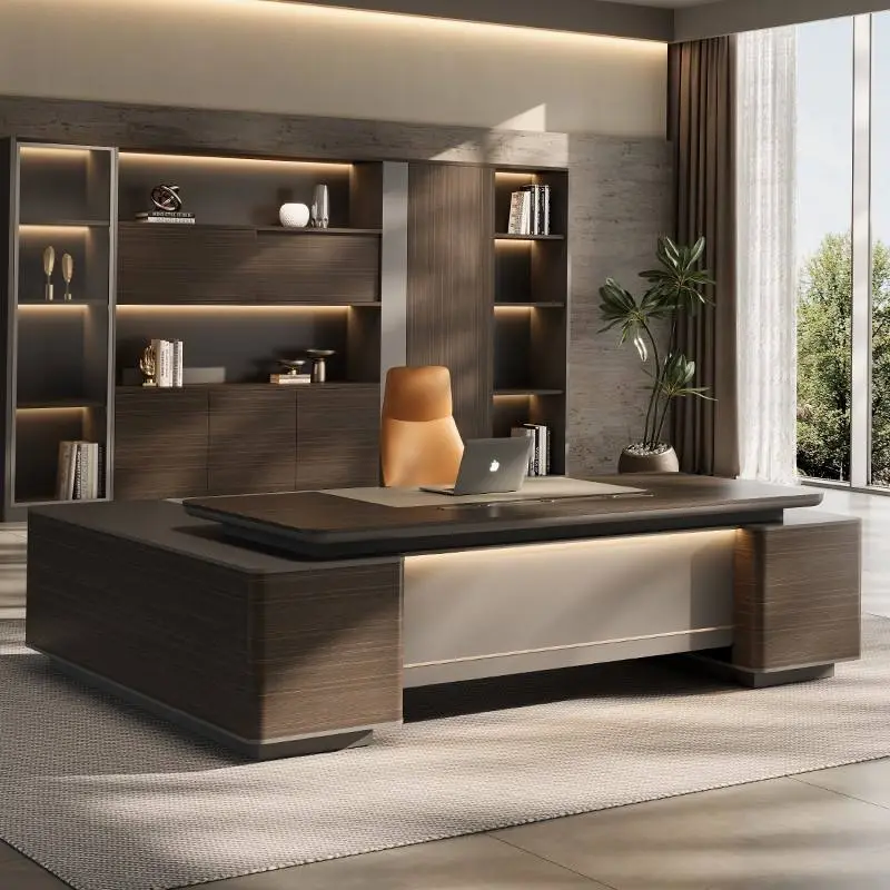 Luxury Modular Modern L-Shaped Executive Desk Set Panel Wooden Workstation Office Furniture for School Home Hotel Apartm — view 1