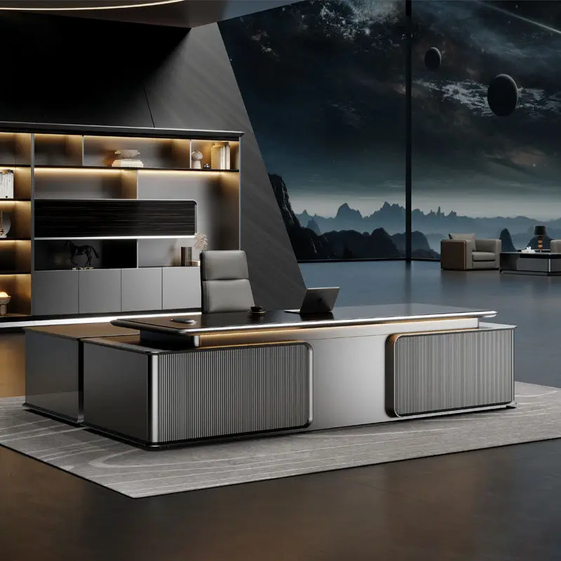 Luxury Custom Modern Office Furniture Wooden Executive Desk for CEO Boss Wood Panel Style — view 1