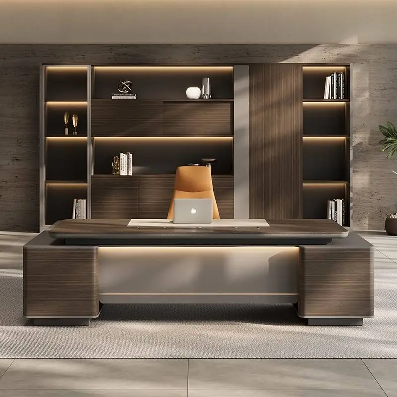 Luxury Modular Modern L-Shaped Executive Desk Set Panel Wooden Workstation Office Furniture for School Home Hotel Apartment Use — image 3