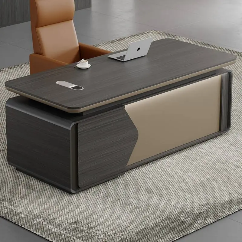Luxury High Modular Modern L-Shaped Executive Office Wooden Panel Workstation Desk with Commercial Furniture Table Set — image 6