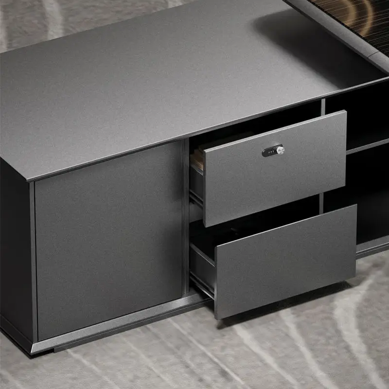 Luxury Custom Modern Office Furniture Wooden Executive Desk for CEO Boss Wood Panel Style — image 5