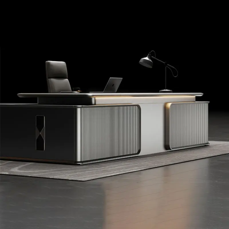 Luxury Custom Modern Office Furniture Wooden Executive Desk for CEO Boss Wood Panel Style — image 6