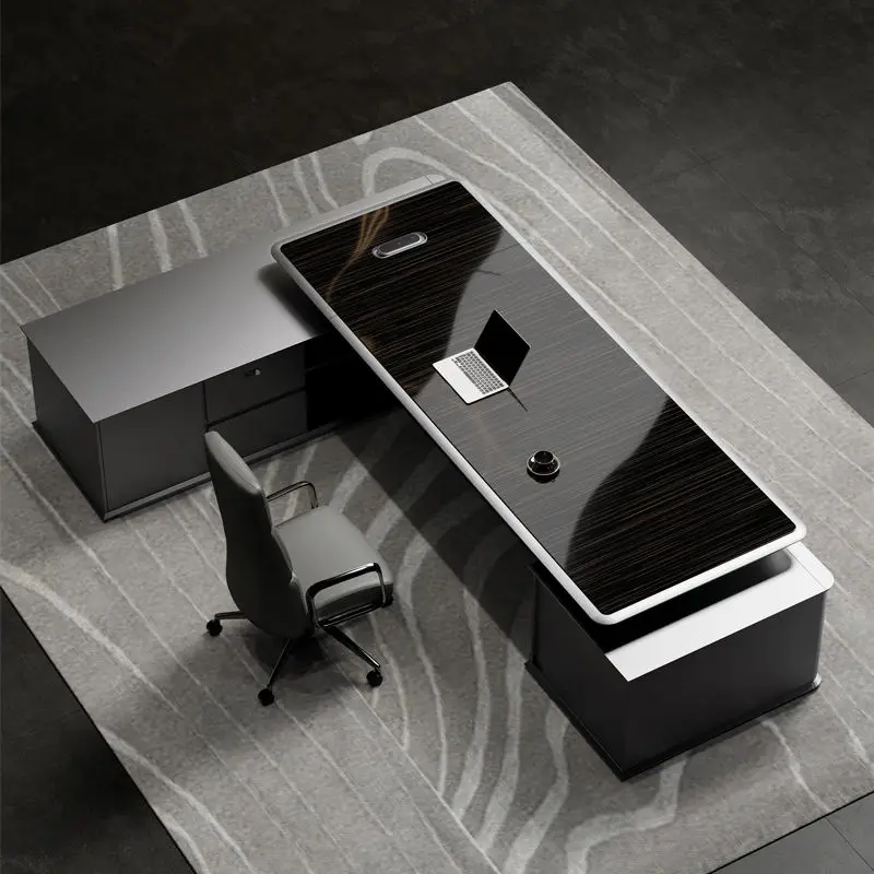 Luxury Custom Modern Office Furniture Wooden Executive Desk for CEO Boss Wood Panel Style — image 7