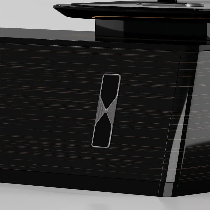 Luxury CEO L Shaped Wooden Panel Modern Multi-functional Modular Office Executive Computer Desk — image 5