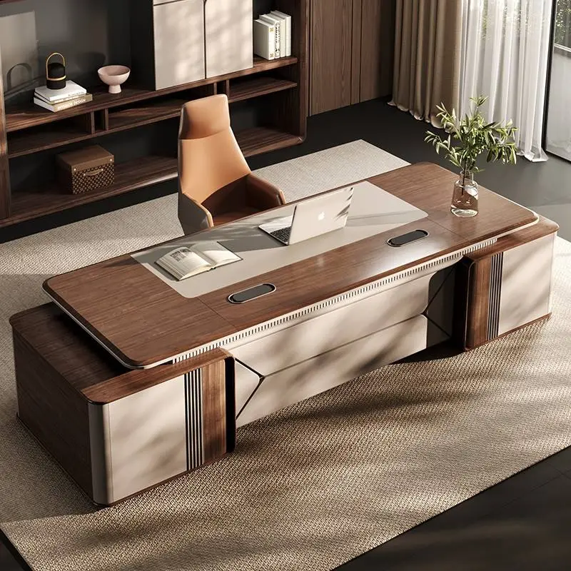 Luxury Modern Modular Wooden Executive Office Desk with Aluminium Edge Set for Home/Office Use — view 1