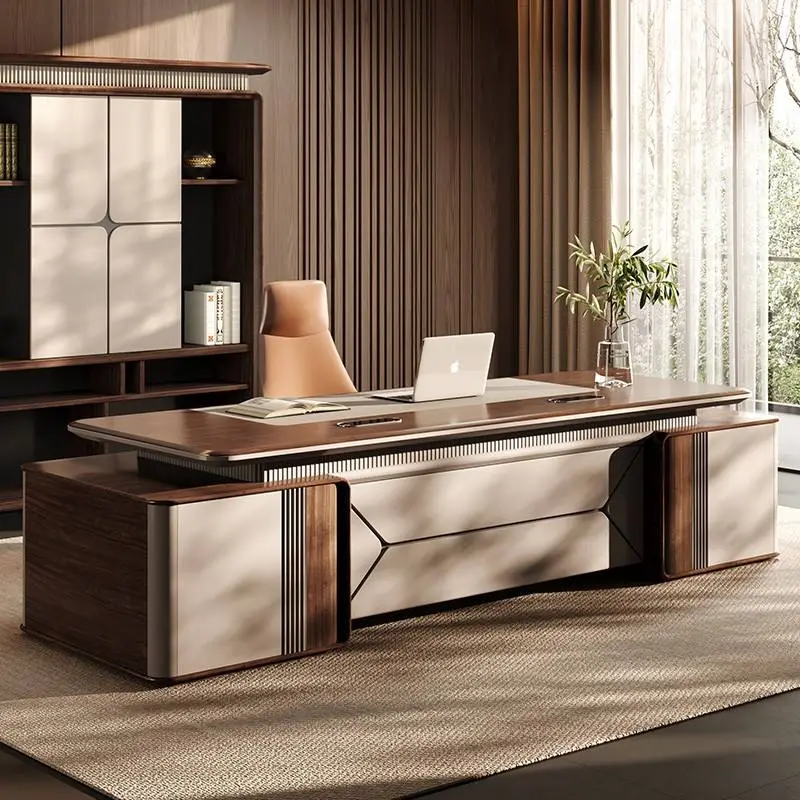 Luxury Modern Modular Wooden Executive Office Desk with Aluminium Edge Set for Home/Office Use — image 3