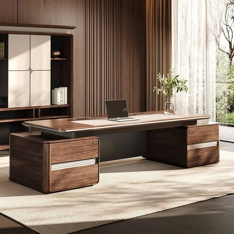 Luxury Modern Modular Wooden Executive Office Desk with Aluminium Edge Set for Home/Office Use — image 4