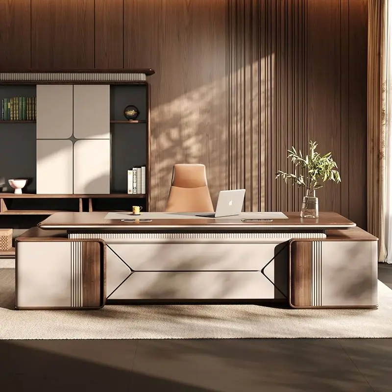 Luxury Modern Modular Wooden Executive Office Desk with Aluminium Edge Set for Home/Office Use — image 5