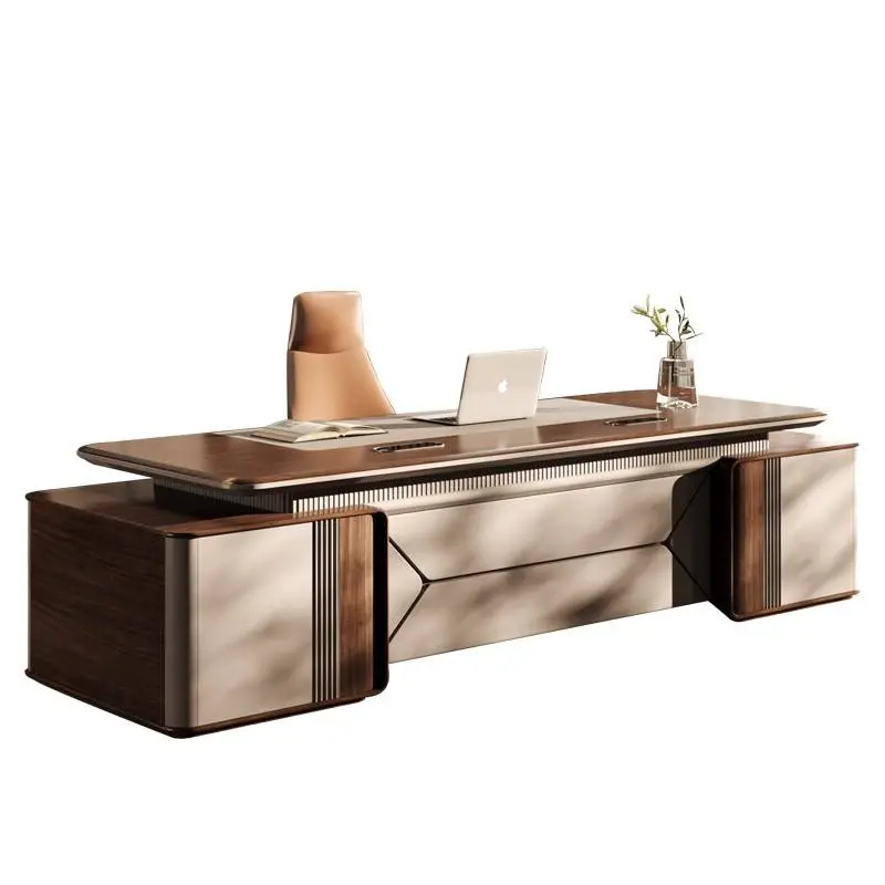 Luxury Modern Modular Wooden Executive Office Desk with Aluminium Edge Set for Home/Office Use — image 6