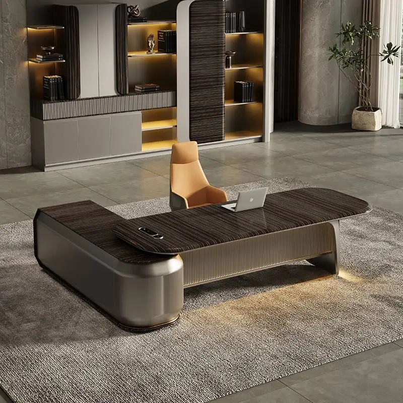2025 High-Tech Luxury Executive Office Furniture Modern L-Shape Boss Desk Chair for CEO for Home or Hospital Use Certified — image 4