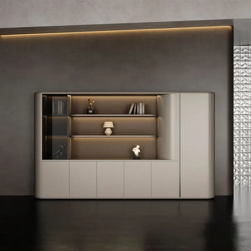Modern Italian Style Wooden Panel Modular Creative Office Furniture Functional High-end Luxury Boss Desk Lightweight CEO Desk — image 5