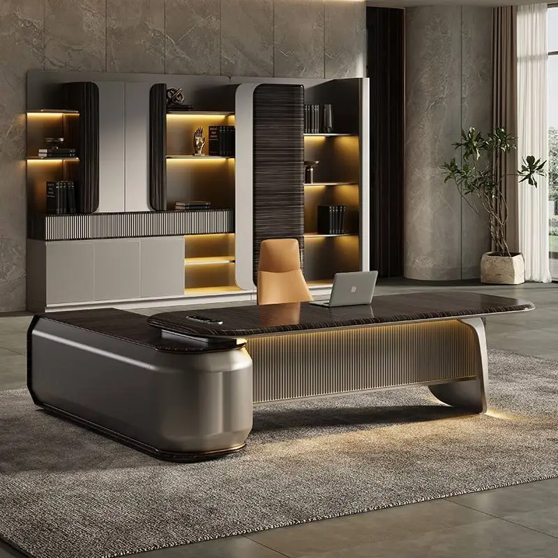 2025 High-Tech Luxury Executive Office Furniture Modern L-Shape Boss Desk Chair for CEO for Home or Hospital Use Certified — image 5