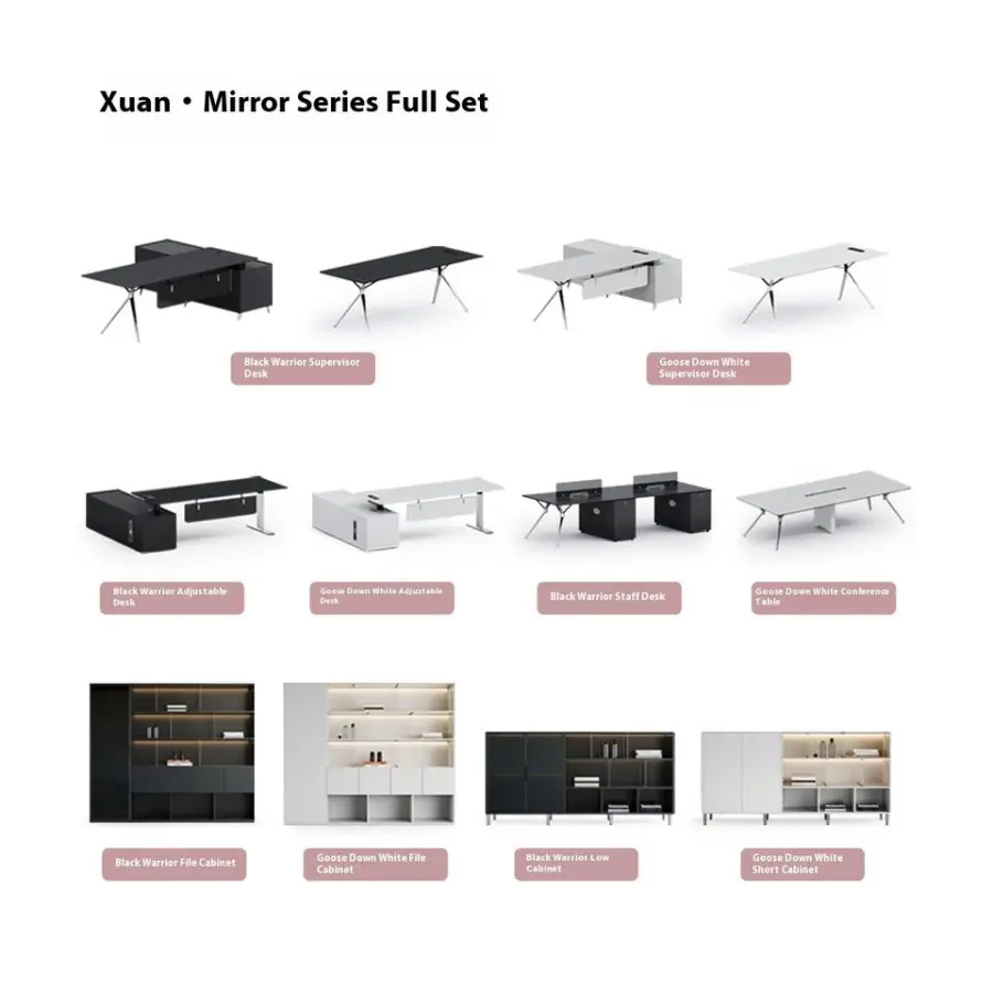 Modern Designer Boss Office Desk Chair Combination Simple Luxury MDF Manager President Large Wooden Furniture Panel Style — image 5