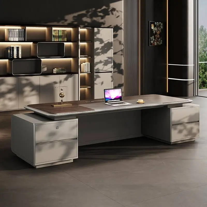 Luxury Modern L-Shaped Modular Executive Desk Extendable Solid Wood Home & Office Building Furniture — image 5