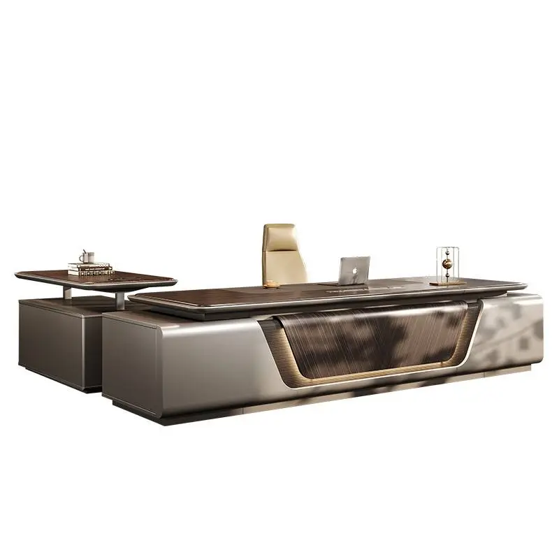 Luxury Modern L-Shaped Modular Executive Desk Extendable Solid Wood Home & Office Building Furniture — image 6