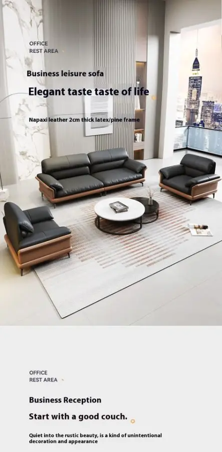 High Quality Solid Wood Modern Office Sofa for Villa Use — image 4