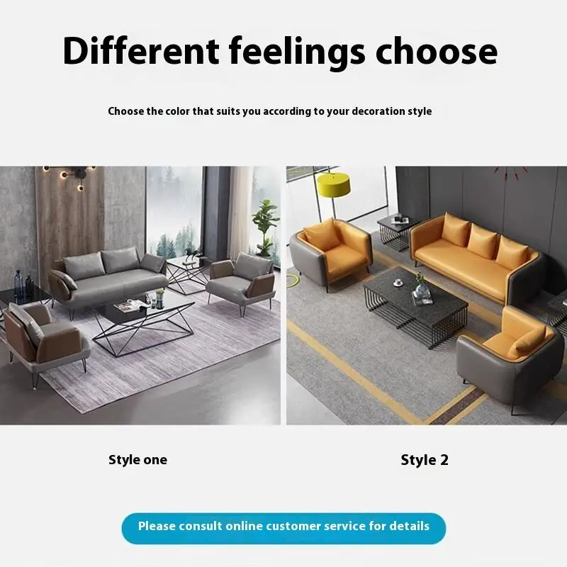 Modern Solid Wood Office Sofa and Coffee Table Combination for Business Reception or Negotiation for Three People Parlor — image 6