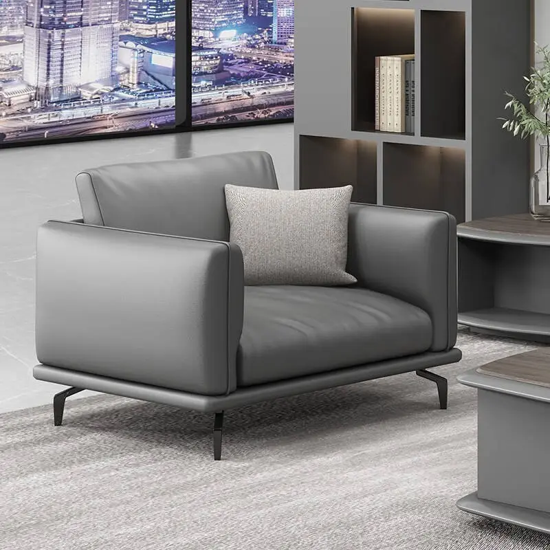 Modern Solid Wood Office Sofa and Coffee Table Combination for Commercial Use in Villa and Business Reception Rooms — image 2