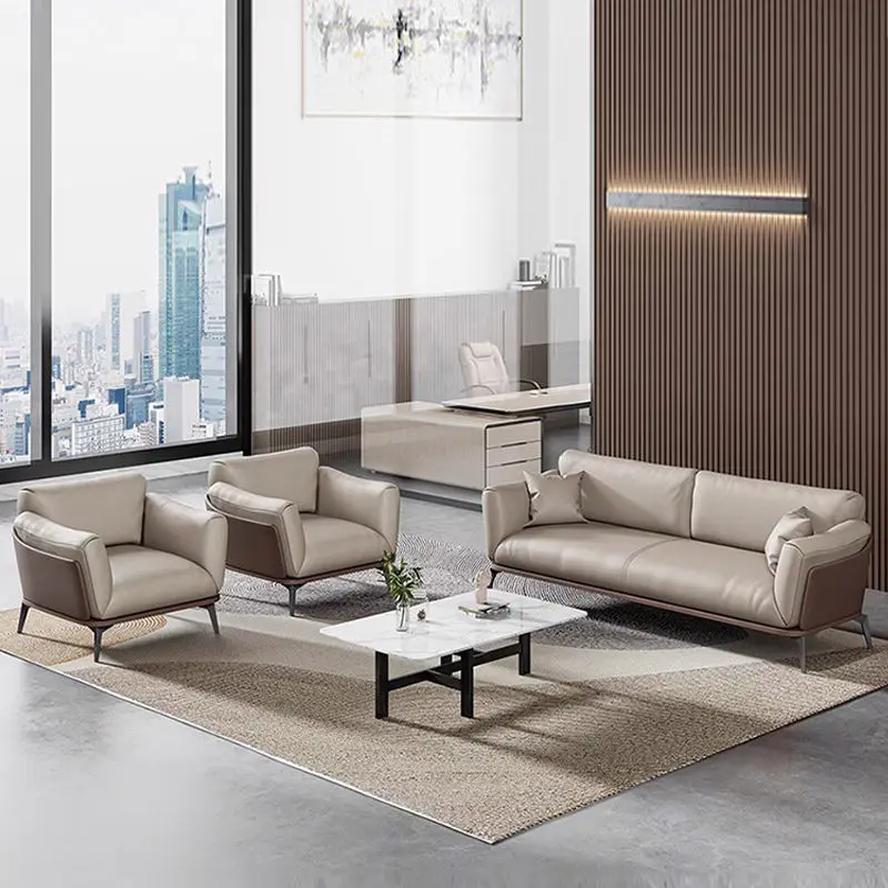 High Quality Luxury Modern Sectional Synthetic Leather Modular Sofa Bed 3 Pieces Selection Chinese Office Home Apartment School — image 4