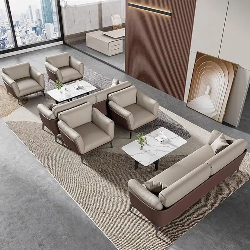 High Quality Luxury Modern Sectional Synthetic Leather Modular Sofa Bed 3 Pieces Selection Chinese Office Home Apartment School — image 6