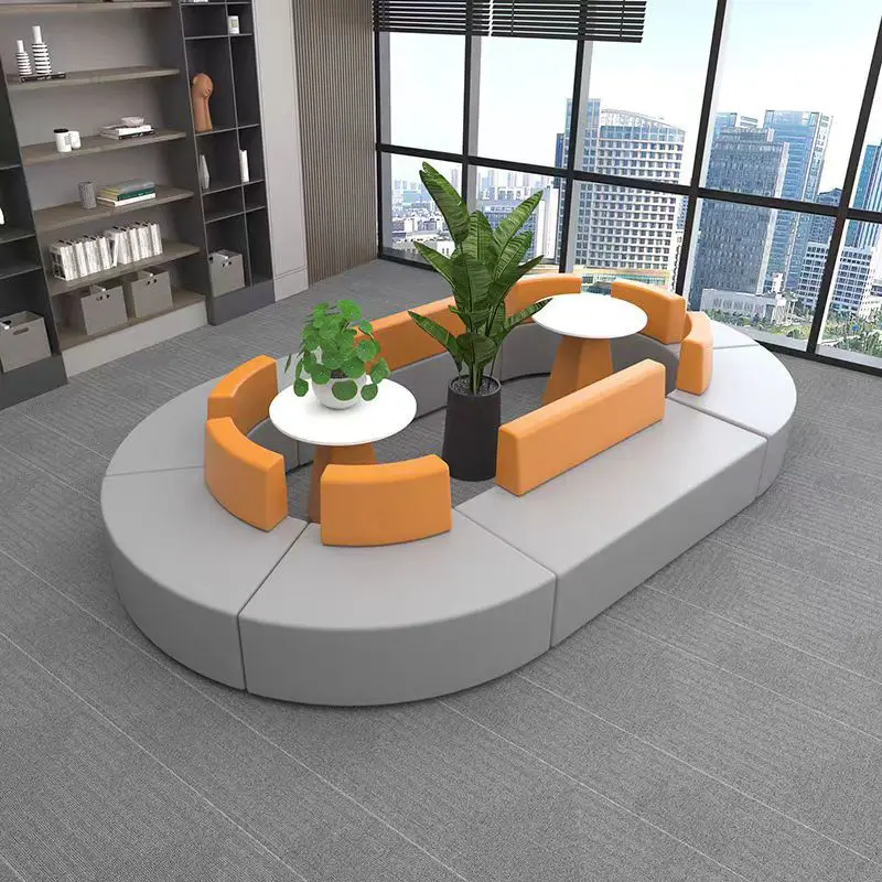 Modern Nordic Luxury Modular Wood Office Sofa for Home Office Executive Commercial Furniture — image 7
