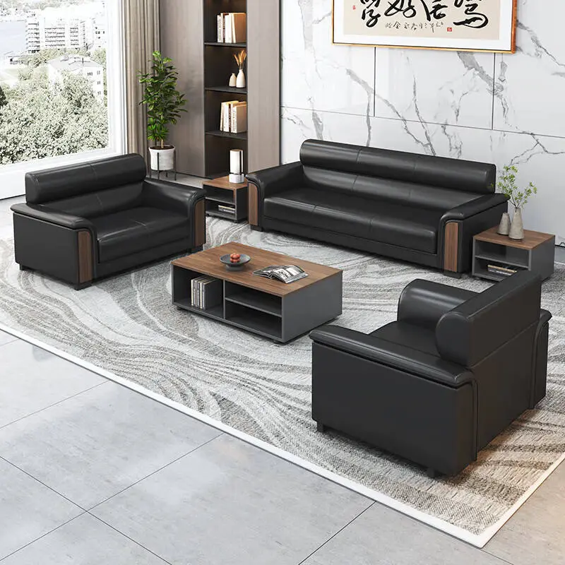 Waiting Room Pu Leather Office Reception Sofa Reception Office Furniture Modern Executive Office Sofa — view 1