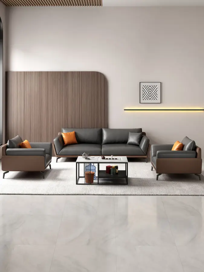 OSF104 Set Waiting Room Pu Leather Office Reception Sofa Reception Office Furniture Modern Executive Office Sofa — image 2