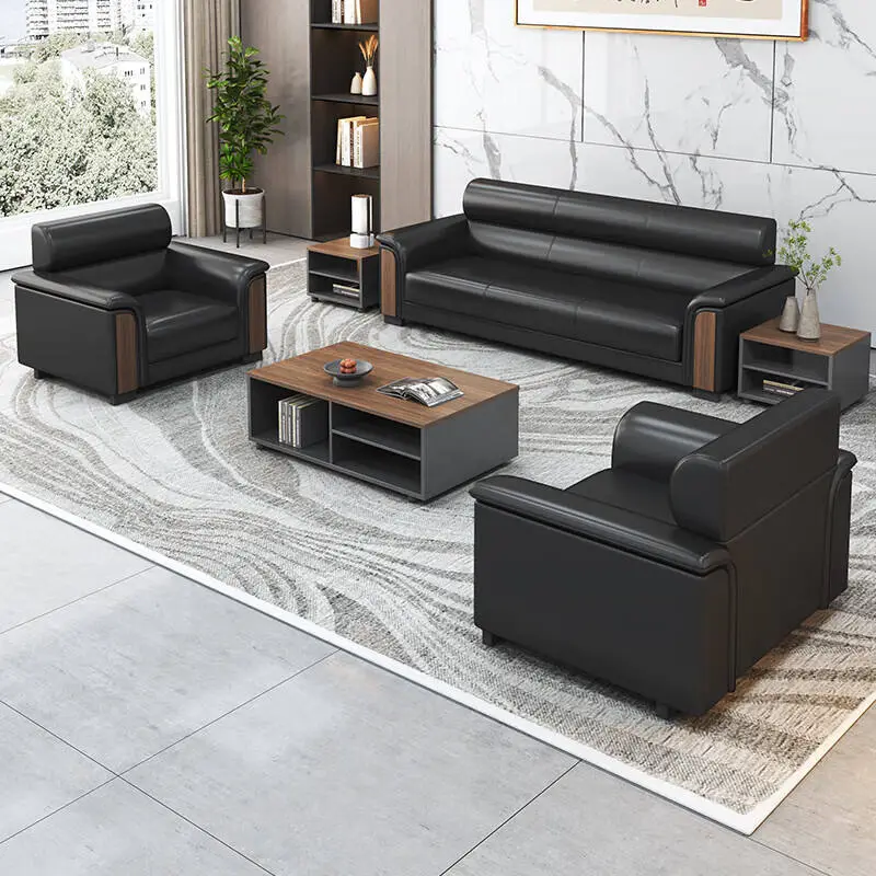 Waiting Room Pu Leather Office Reception Sofa Reception Office Furniture Modern Executive Office Sofa — image 3