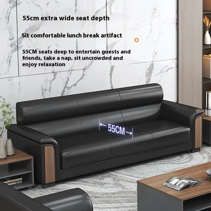 Waiting Room Pu Leather Office Reception Sofa Reception Office Furniture Modern Executive Office Sofa — image 4