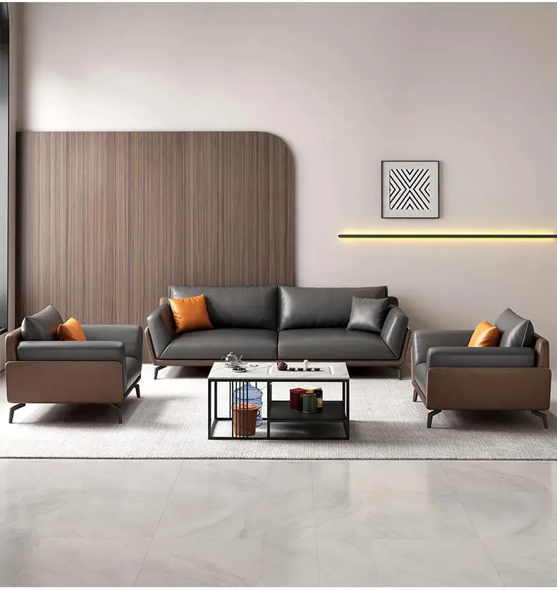 OSF104 Set Waiting Room Pu Leather Office Reception Sofa Reception Office Furniture Modern Executive Office Sofa — image 3