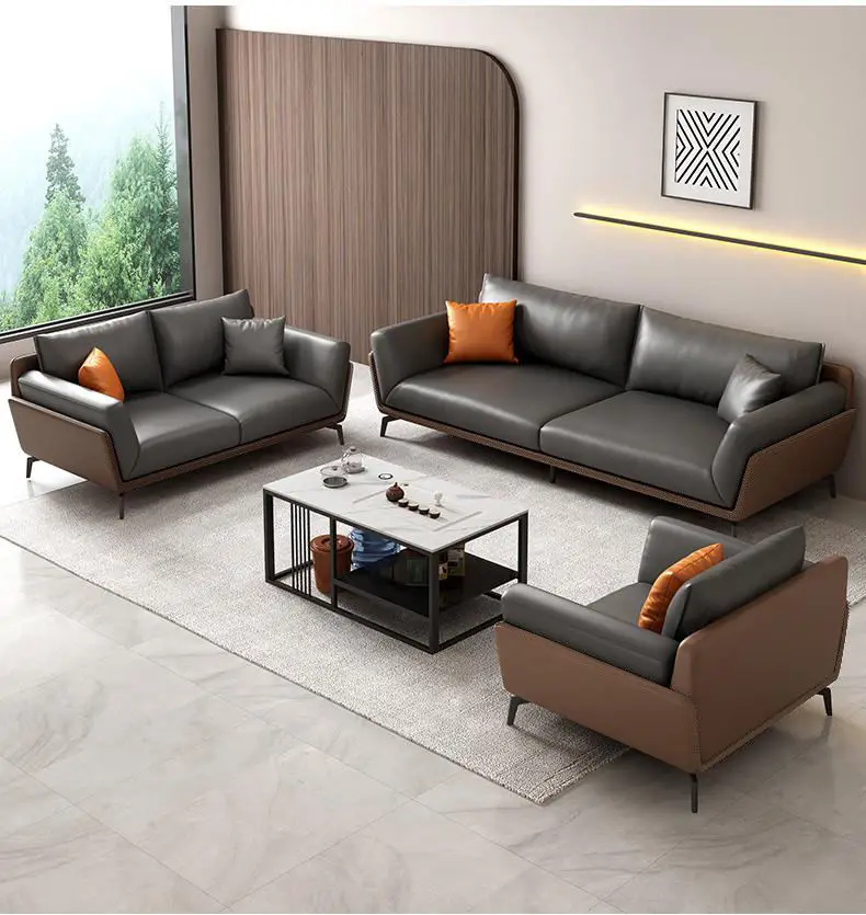 OSF104 Set Waiting Room Pu Leather Office Reception Sofa Reception Office Furniture Modern Executive Office Sofa — image 4