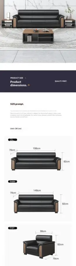 Waiting Room Pu Leather Office Reception Sofa Reception Office Furniture Modern Executive Office Sofa — image 7