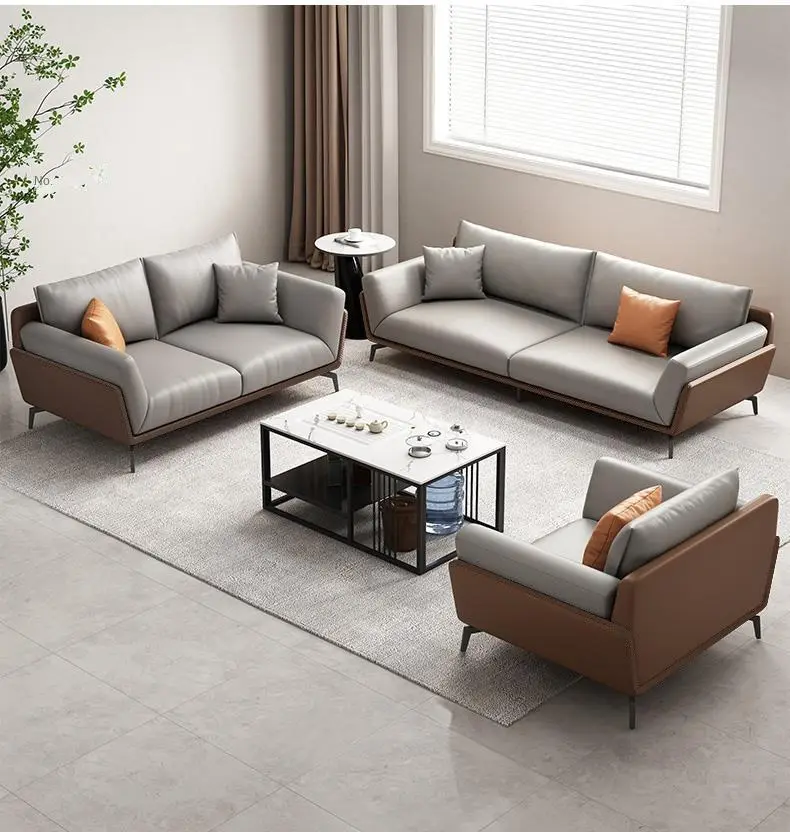 OSF104 Set Waiting Room Pu Leather Office Reception Sofa Reception Office Furniture Modern Executive Office Sofa — image 5