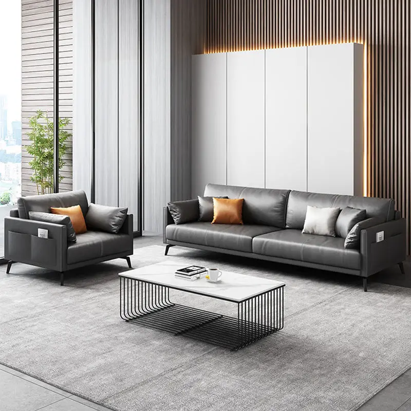 OSF104 Modern Executive Office Reception Sofa PU Leather Set for Hotel School Hospital-for Waiting Rooms — image 4
