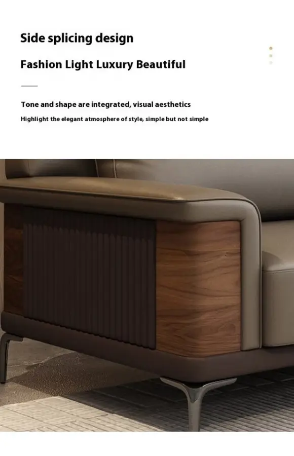 Best Price Modern Modular Office Room Furniture Foldable PU Leather Sofa Coffee Table Set Simple and Stylish — image 4